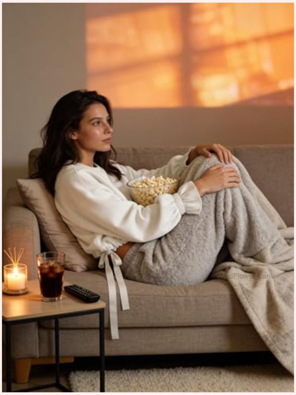 Oversized Crewneck Sweatshirt with Drawstring Hem Ruffle Cuff Pullover Blouse - Picture 4 of 6